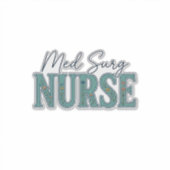 メドサージナースの花柄ビンテージ風デザイン_1 シール (正面)