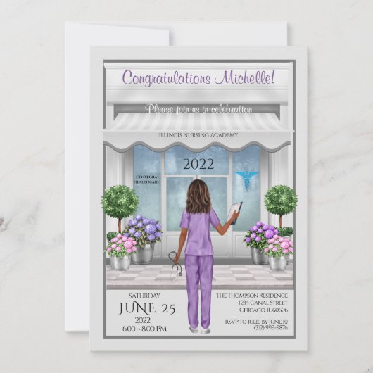 メドスクールグラードナースグラッドメス招待状 招待状 (正面)