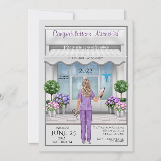 メドスクールグラードナースグラッドメス招待状 招待状 (正面)