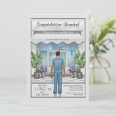 メドスクールグラード男性卒業招待状 招待状 (スタンド正面)