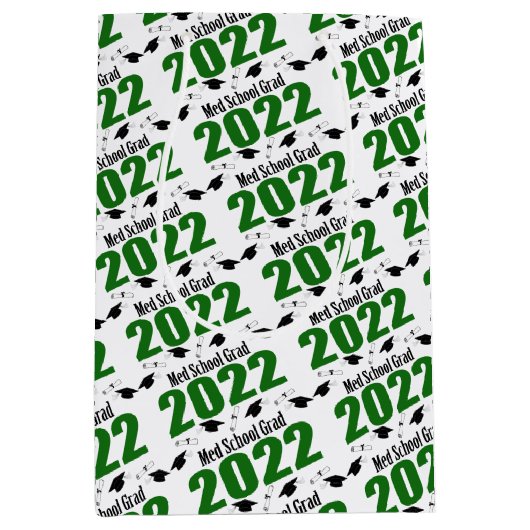 メドスクールグラード2022卒業抱き枕（緑） ミディアムペーパーバッグ (正面)