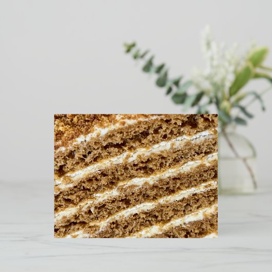 メドビックケーキ抽象芸術 箔シーズンポストカード (立ち正面)