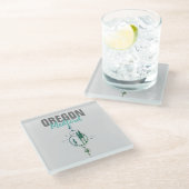 メドフォードオレゴン幾何学樹木 ガラスコースター (アングル)