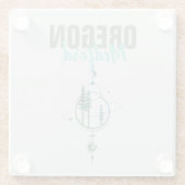 メドフォードオレゴン幾何学樹木 ガラスコースター (裏面)