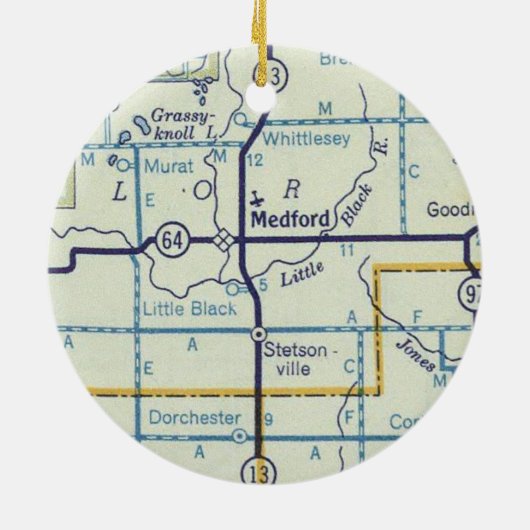 メドフォードWIの地図 セラミックオーナメント (裏面)