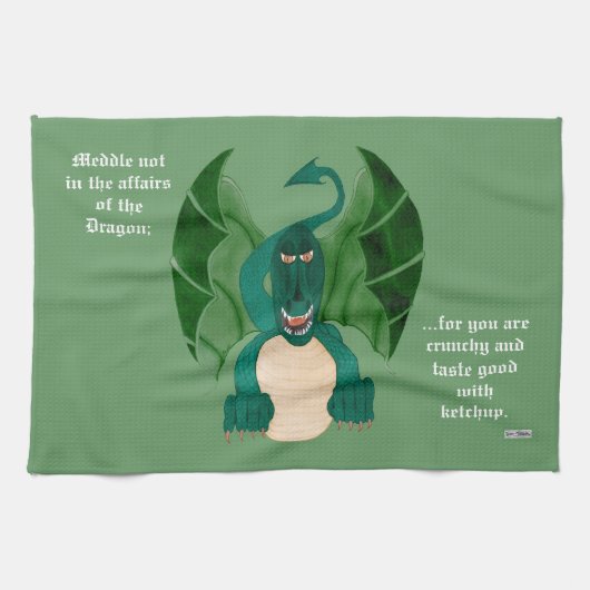 メドルNot - Dragon おもしろい キッチンタオル (横)