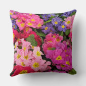 メドレーカラフルピンクブルーパープルプリムラ花 クッション (裏面)