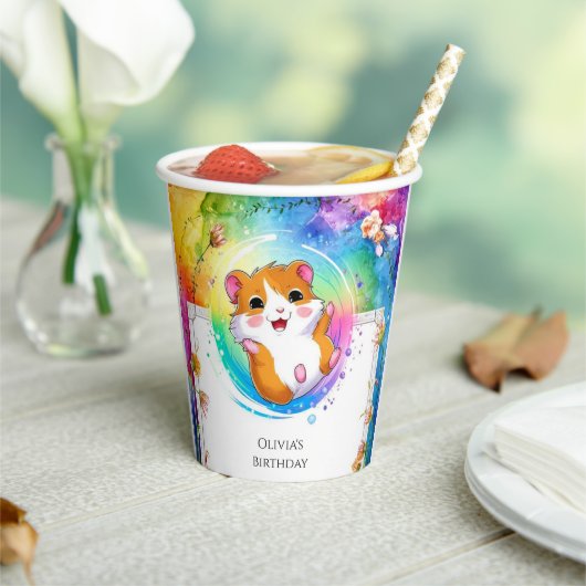 メドーお洒落ドハムスター誕生日 紙コップ (インサイチュ)