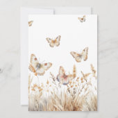 メドースタイリッシュド蝶ベビーイン開花 招待状 (裏面)