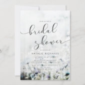 メドーソングフェーディングワイルドフラワーズボホブライダルシャワー 招待状 (正面)