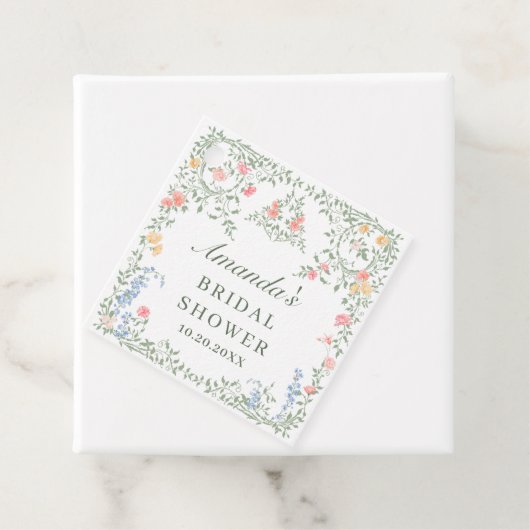 メドーパステルフランスのバラフローラブライダルシャワー フェイバータグ (インサイチュ)