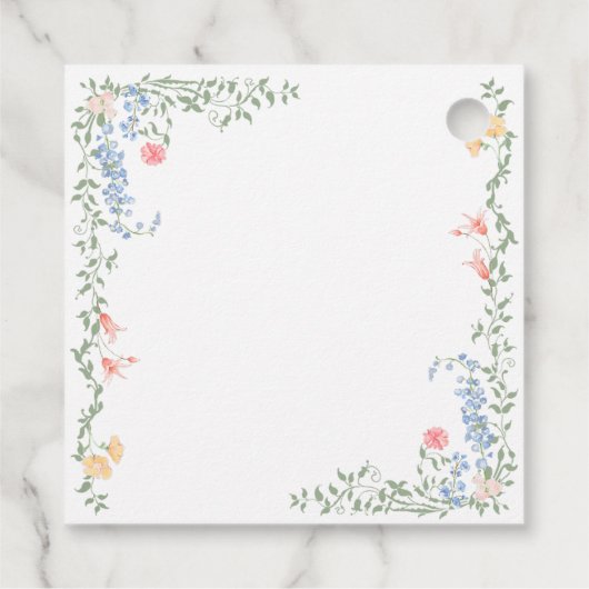 メドーパステルフランスのバラフローラブライダルシャワー フェイバータグ (裏面)