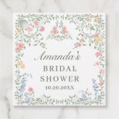 メドーパステルフランスのバラフローラブライダルシャワー フェイバータグ (正面)