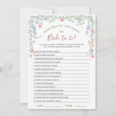 メドーパステルフランスのバラブライダルシャワーゲームカード 招待状 (正面)