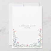 メドーパステルフランスのバラブライダルシャワーゲームカード 招待状 (裏面)