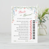 メドーパステルフランスのバラブライダルシャワーゲームカード 招待状 (スタンド正面)