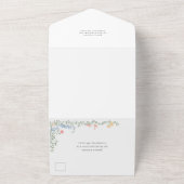 メドーパステルフランスのバラ結婚フローラ オールインワン招待状 (外側)