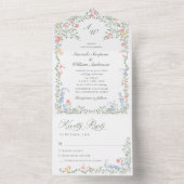 メドーパステルフランスのバラ結婚フローラ オールインワン招待状 (内側)