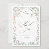 メドーパステルフランスのバラ結婚フローラ サンキューカード (正面)