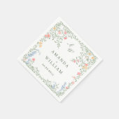 メドーパステルフランスのバラ結婚フローラ スタンダードカクテルナプキン (角)