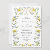 メドーパステルフランスのバラ結婚フローラ 招待状 (正面)