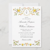 メドーパステルフランスのバラ結婚フローラ 招待状 (正面)