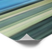 メドーフィールドスカイクラウドランドスケープ青グリーングレー ポスター (角)