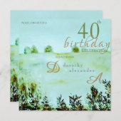 メドーモダンドカントリーシーサイドランドスケープ誕生日 招待状 (正面/裏面)