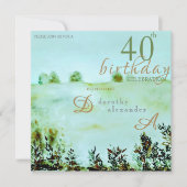 メドーモダンドカントリーシーサイドランドスケープ誕生日 招待状 (正面)