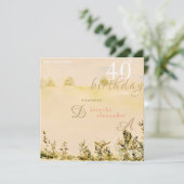 メドーモダンドカントリーフローラランドスケープ誕生日 招待状 (スタンド正面)