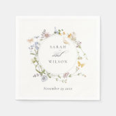 メド素朴ウフローラリースバタフライ結婚ズ スタンダードカクテルナプキン (正面)