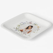 メド素朴ウフローラリースフォトブライダルシャワー ペーパープレート (傾斜あり)