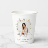 メド素朴ウフローラリースフォトブライダルシャワー 紙コップ (裏面)