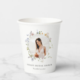 メド素朴ウフローラリースフォトブライダルシャワー 紙コップ