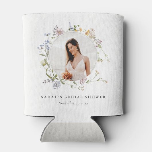 メド素朴ウフローラリースフォトブライダルシャワー 缶クーラー (裏面)