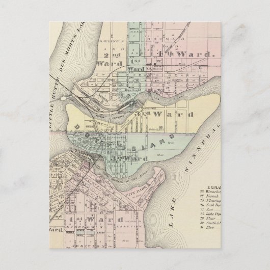 メナシャ市、ニーナ市 ポストカード (正面)