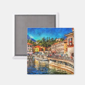 メナッジョonコモ湖，イタリア マグネット (正面/裏面)