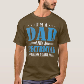 メニスパパおよび電気工おもしろい士電気パパ脂肪 Tシャツ