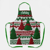 メニパーソナライズされたットのクリスマスツリー エプロン (正面)
