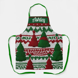 メニパーソナライズされたットのクリスマスツリー エプロン
