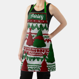 メニパーソナライズされたットのクリスマスツリー エプロン