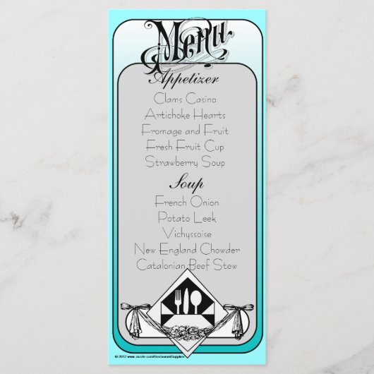 メニュエレガントーカードの色1 メニュー (正面)