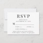 メニュエレガントー選択ウェディングRSVPカード 出欠カード (正面)