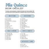 メニュエレガントー – Light Blue Butterfly Quinceanera メニュー