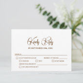 メニュスタイリッシューオプション付きウェディングRSVP 出欠カード (スタンド正面)