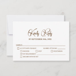 メニュスタイリッシューオプション付きウェディングRSVP 出欠カード