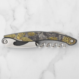 メニュフランスのー「Vin」コルクエレガントスクリュー（黒） ソムリエナイフ