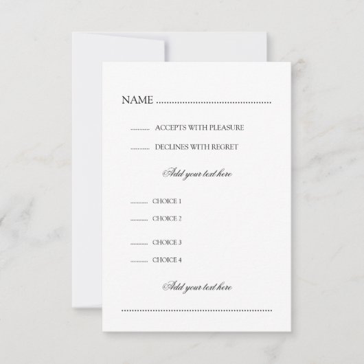 メニューとの結婚式RSVPはターコイズをつけます 出欠カード (正面)