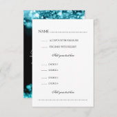 メニューとの結婚式RSVPはターコイズをつけます 出欠カード (正面/裏面)