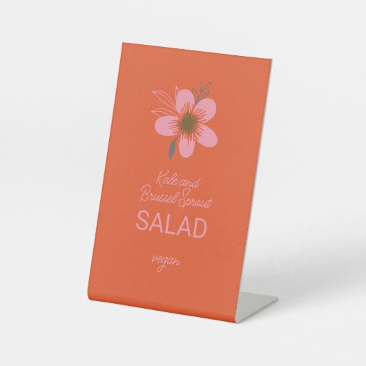 メニューとパーティー食品のカスタマイズ可能スタンド 台座サイン (正面)